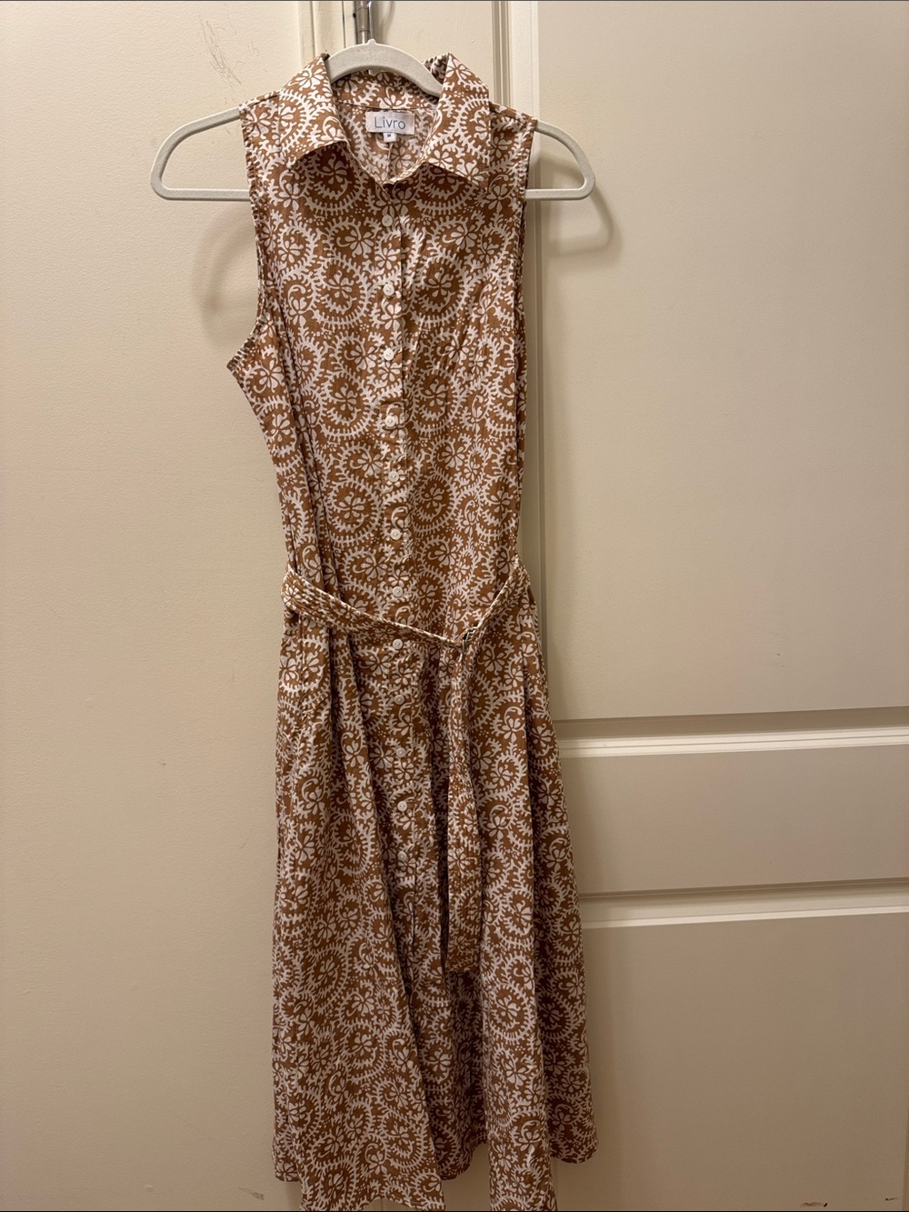 livro Women printed sleeveless shirt dress